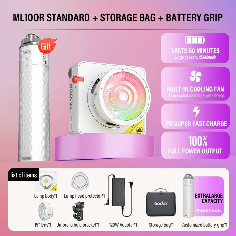 Photography Lighting App - Godox ML100Bi/ML100R Двухцветный светодиодный светильник 120
