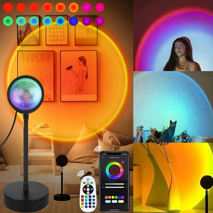Photography Lighting App - Умная лампа заката Tuya, светодиодный ночник,