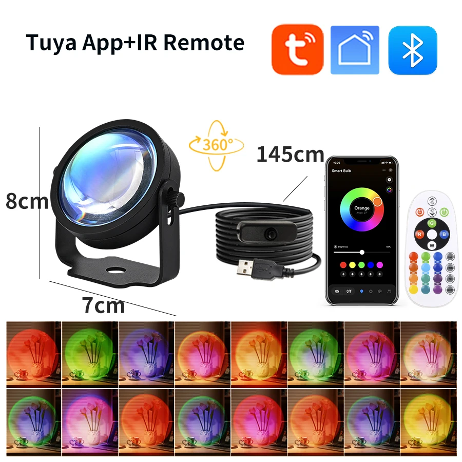 Умная лампа заката Tuya USB пр – обзор и цена Photography Lighting App
